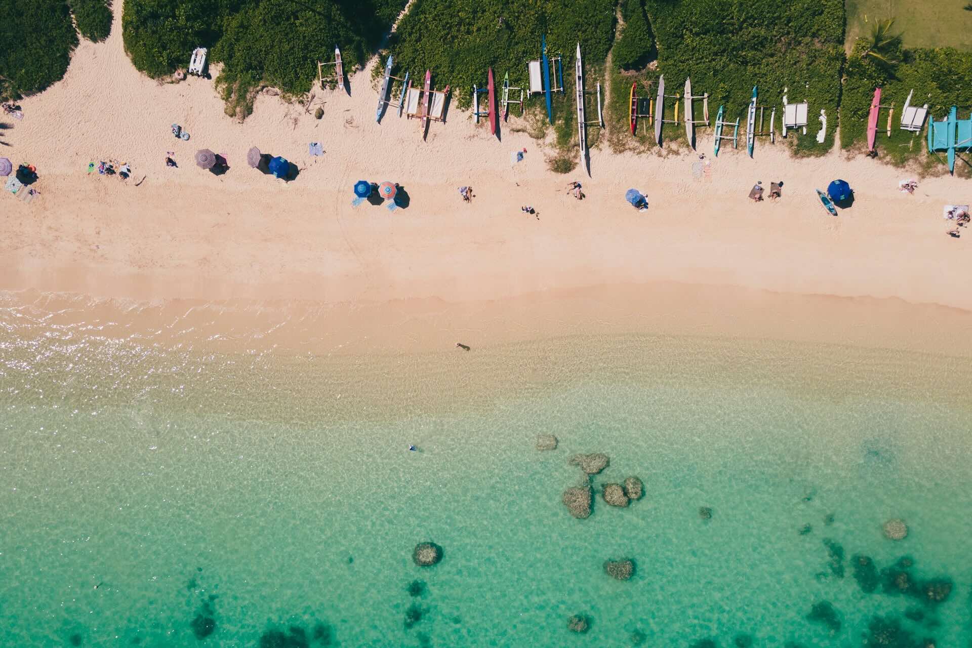 Lanikai Beach, Oahu Turquoise Water and Island Calm