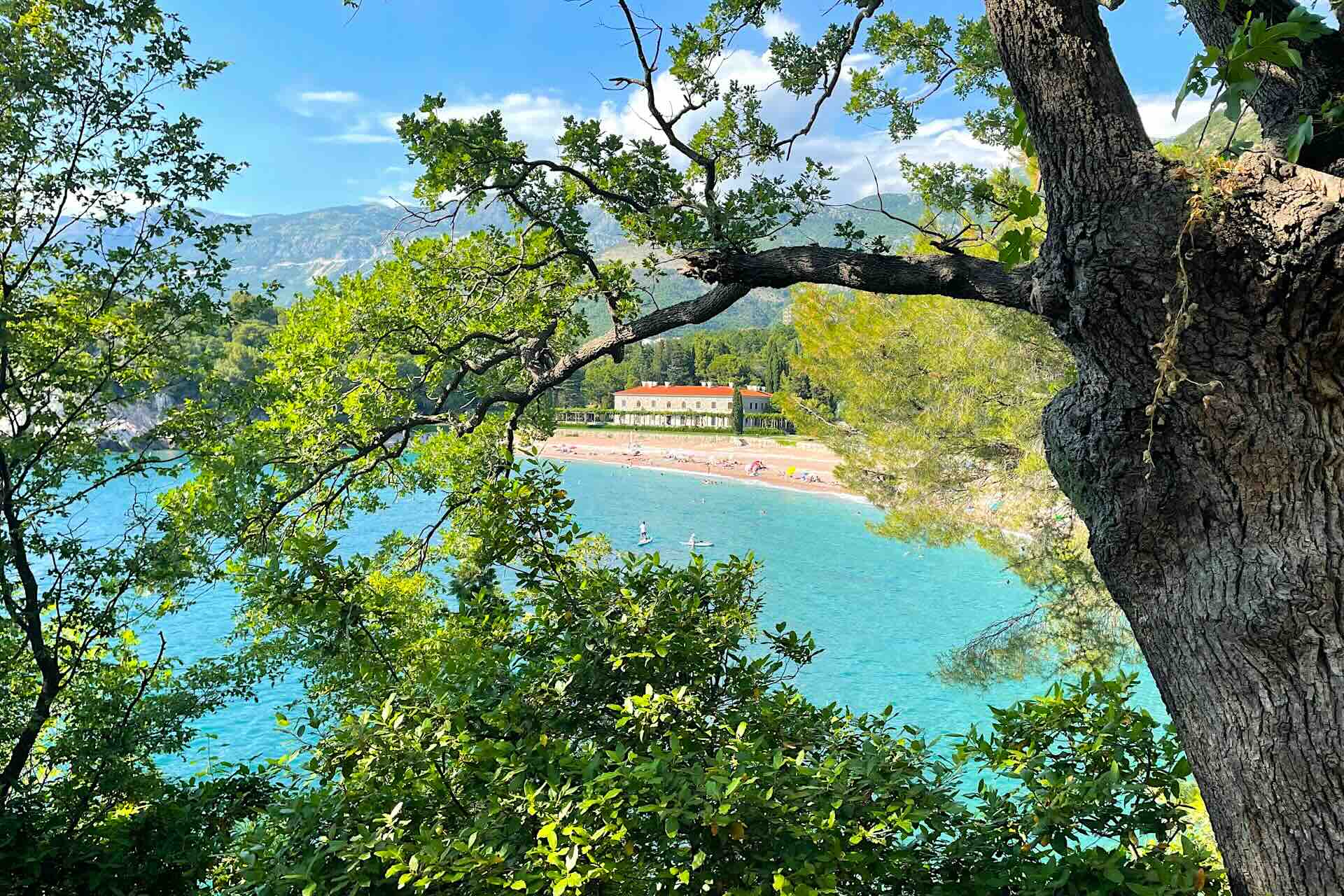 Sveti Stefan Beach, Montenegro Adriatic and Striking Coastal Backdrop