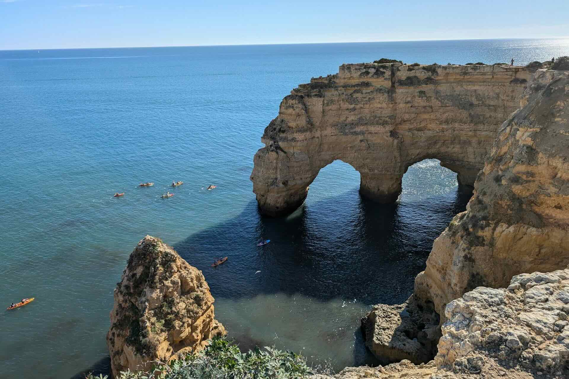 Praia da Marinha, Portugal Golden Cliffs and Clear Algarve Water