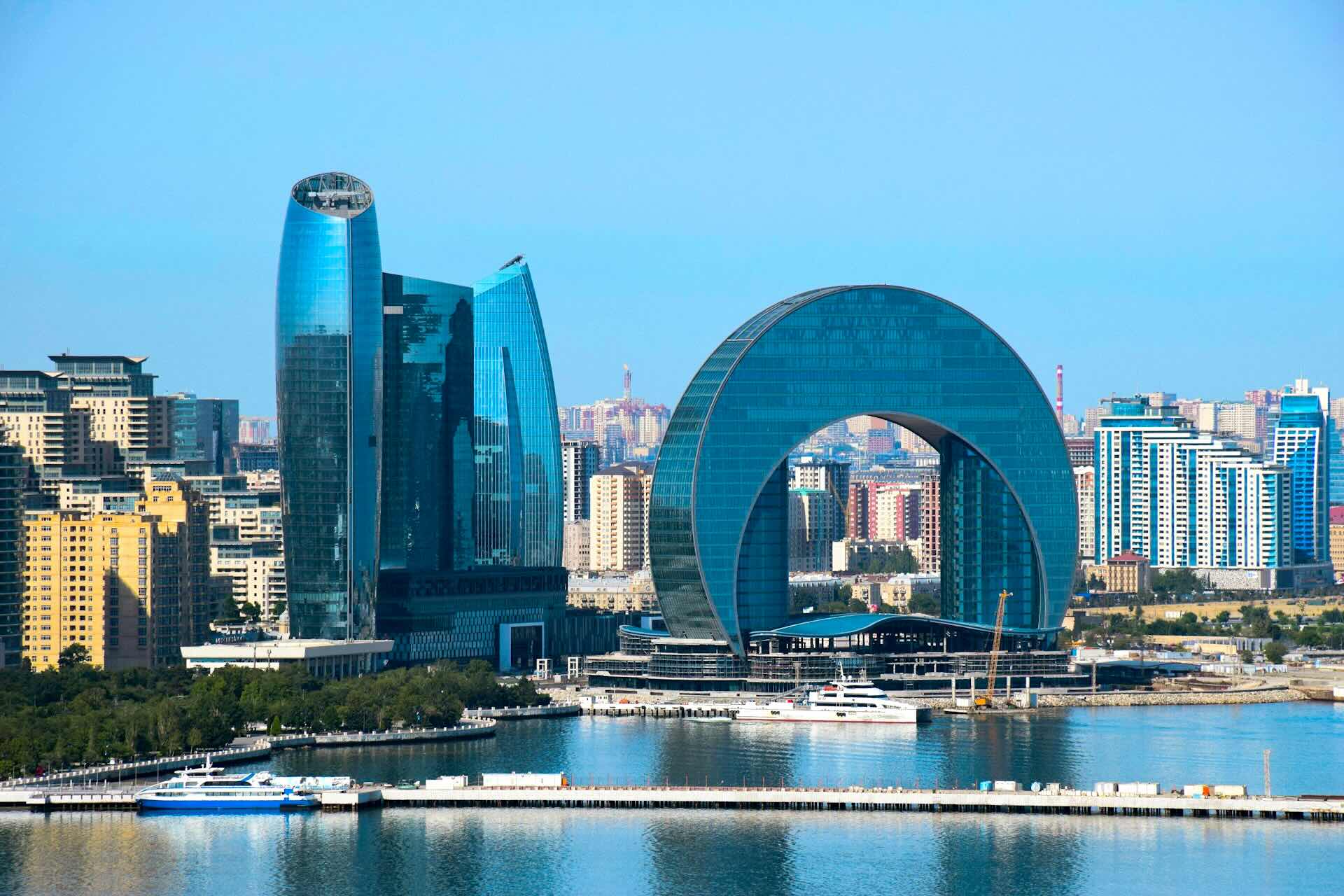 Baku, Azerbaijan Caspian Light and Old New Contrast